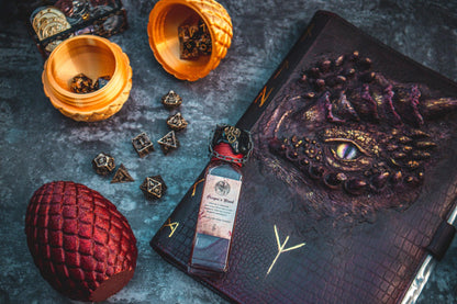 Dragon egg - screw on dice holder - The Flaming Feather & Flaming Filament