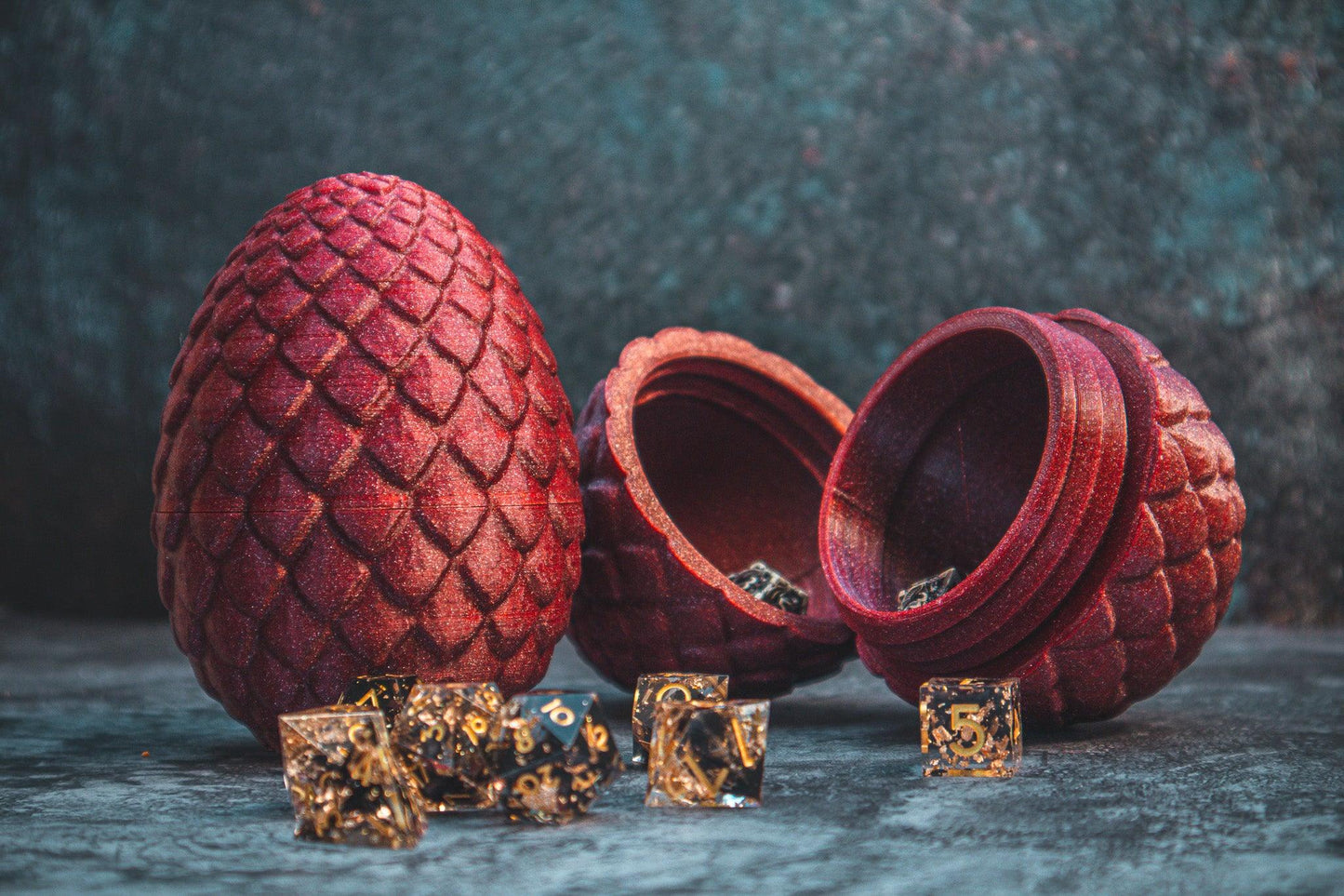 Dragon egg - screw on dice holder - The Flaming Feather & Flaming Filament