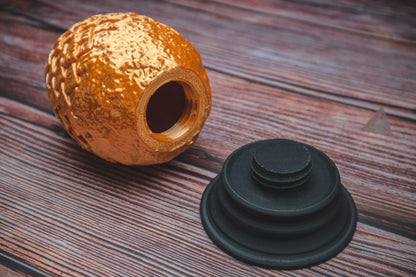 Dragon egg + stand - screw on dice holder - The Flaming Feather & Flaming Filament