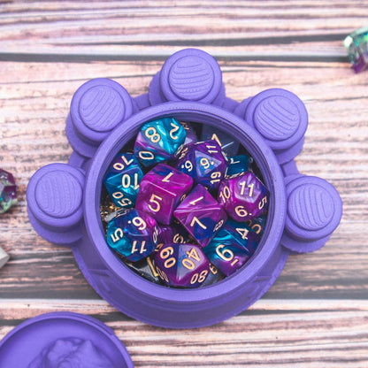 Faerie Fire Polyhedral dice set - Soft edge - The Flaming Feather & Flaming Filament