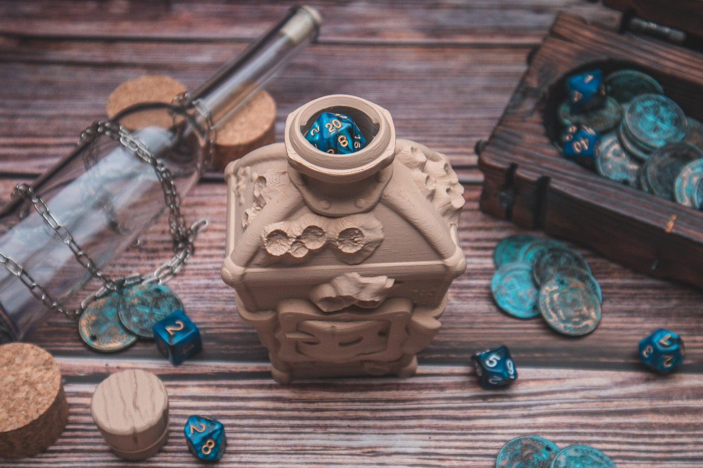 Call of the Sea dice holder - The Flaming Feather & Flaming Filament
