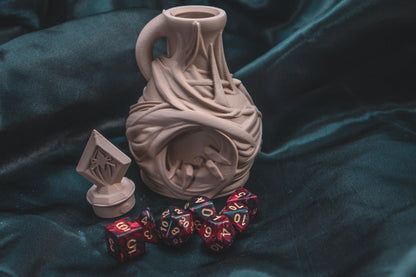 Dragon heart Polyhedral dice set - Soft edge - The Flaming Feather & Flaming Filament
