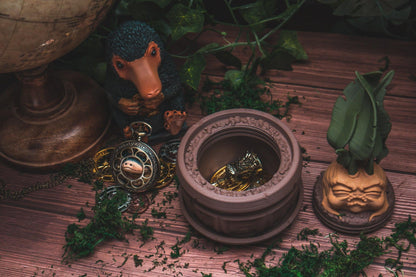 Mandrake Plant Pot jewelry or dice box - The Flaming Feather & Flaming Filament